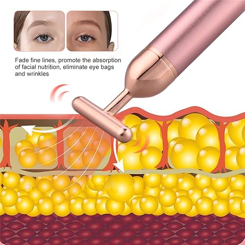 Miniatura 3 de Barra de belleza masajeador facial de oro rosa para el cuidado de la piel, herramientas eléctricas en forma de T, levantamiento facial y reafirmante