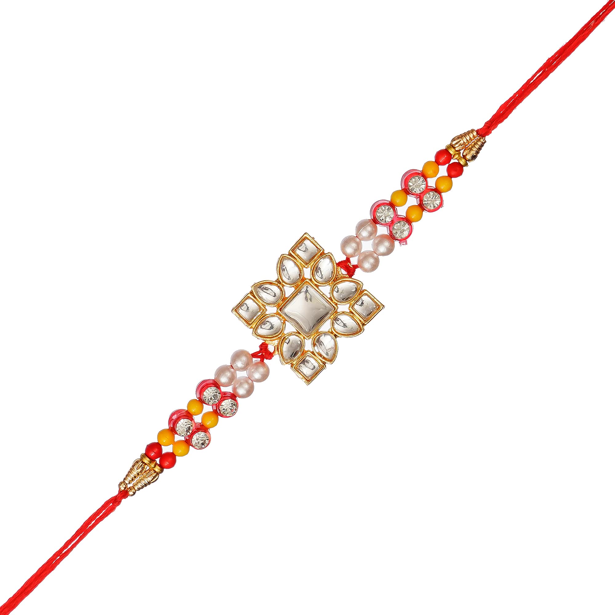 eCraftIndia Set of 2 Beads, Pearls, Diamond Designer Rakhis with Red Thread, and Roli Chawal Pack - Rakhis for Brothers (B0B5Z4C7NW) Amazon Price History, Amazon Price Tracker