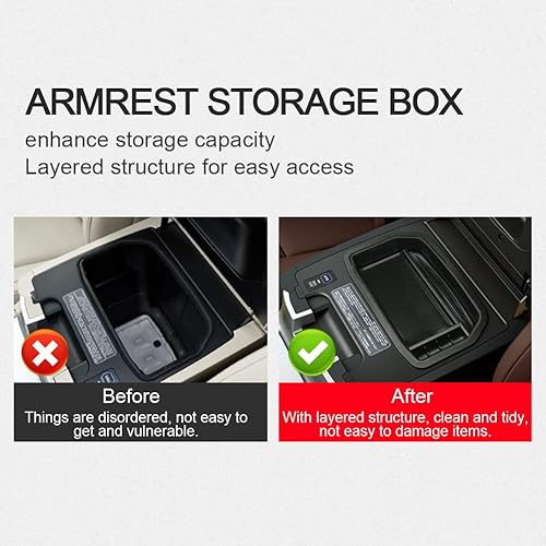 Miniatura 3 de JSCARLIFE Reposabrazos para consola central de automóvil, bandeja organizadora de guantera, almacenamiento secundario, compatible con Toyota Land