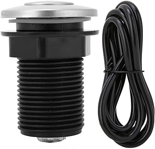 32mm Garbage Disposal Air Switch, Black Waste Disposal Switch with 1.5m Air Tube, Air Activated Switch with Pneumatic Air Hose Kit