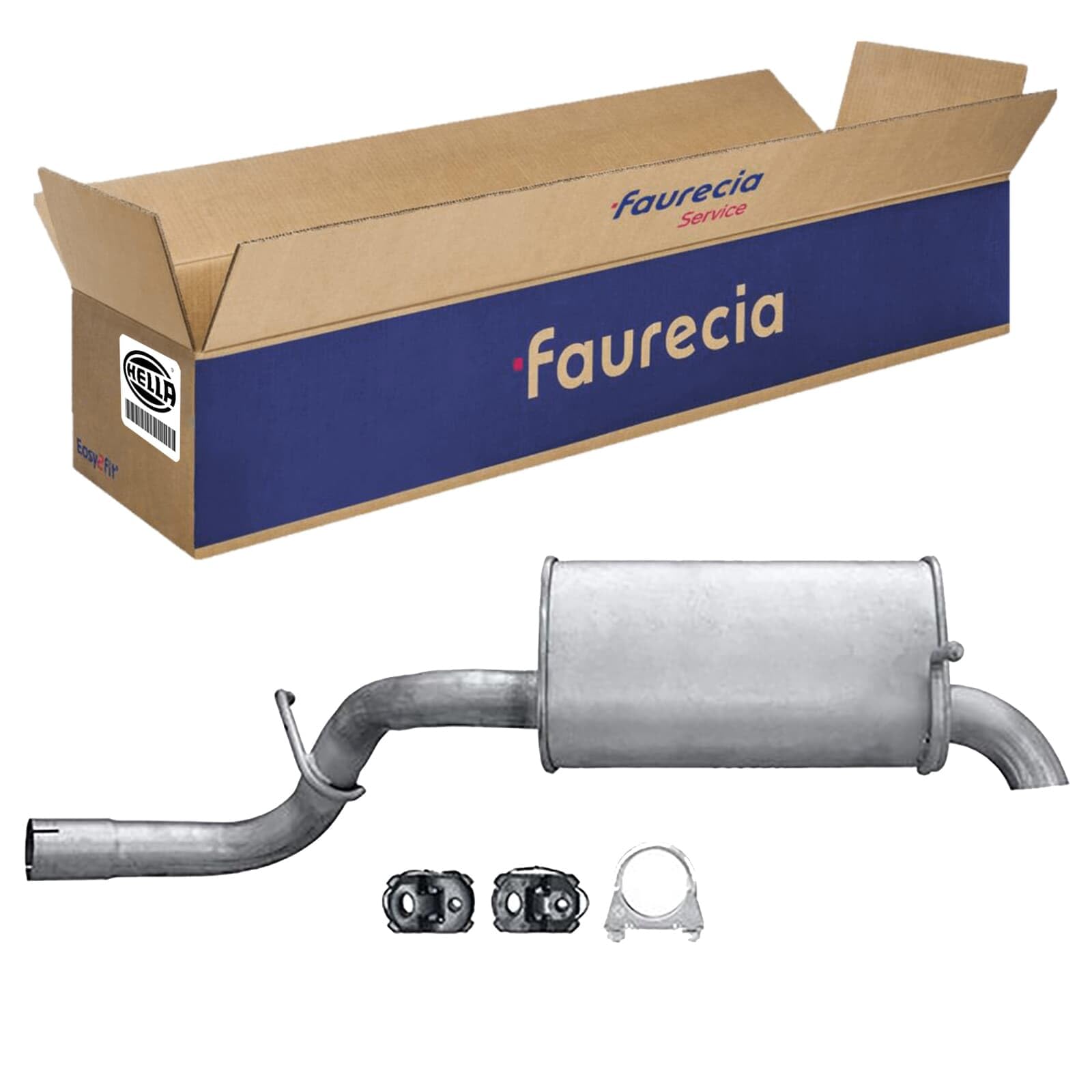 HELLA 8LD 366 032-941 Tłumik końcowy - Easy2Fit® Kit - z tyłu - jednoczęściowy - Komplet z elementami do montażu
