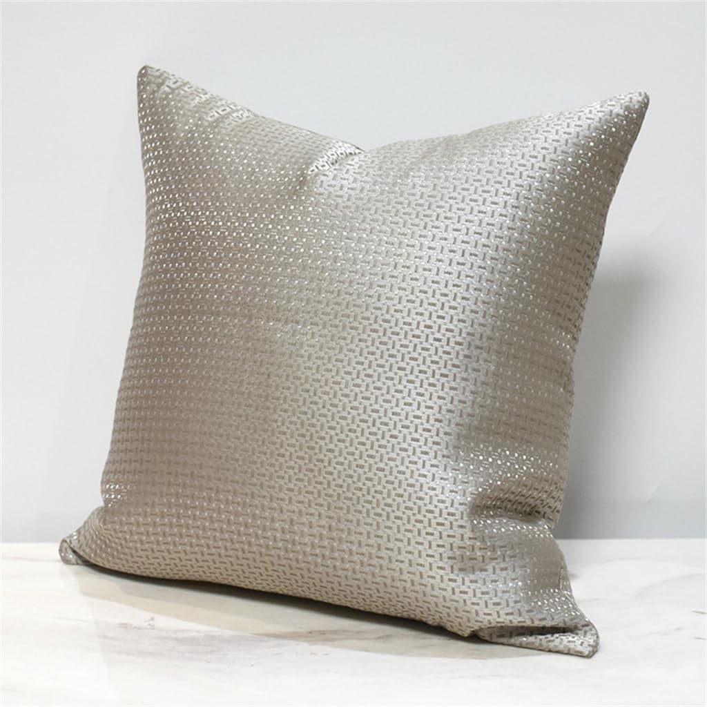 HBJWOV Silver Gray ometric Design Hotel Lobby Sofa Pillow Comfortable Double-Sided Blended Square