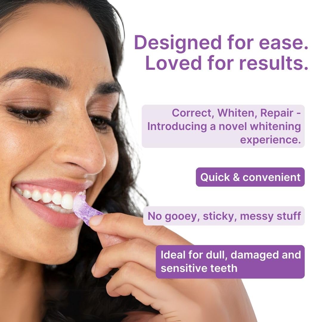 Fang V34 Teeth Whitening Strips | Whitening for Sensitive Teeth | Powered by PAP+ & Hydroxyapatite | Removes Tea, Coffee & Smoking Stains | Strengthens & Whitens | 7 Strips (7 Applications) 1