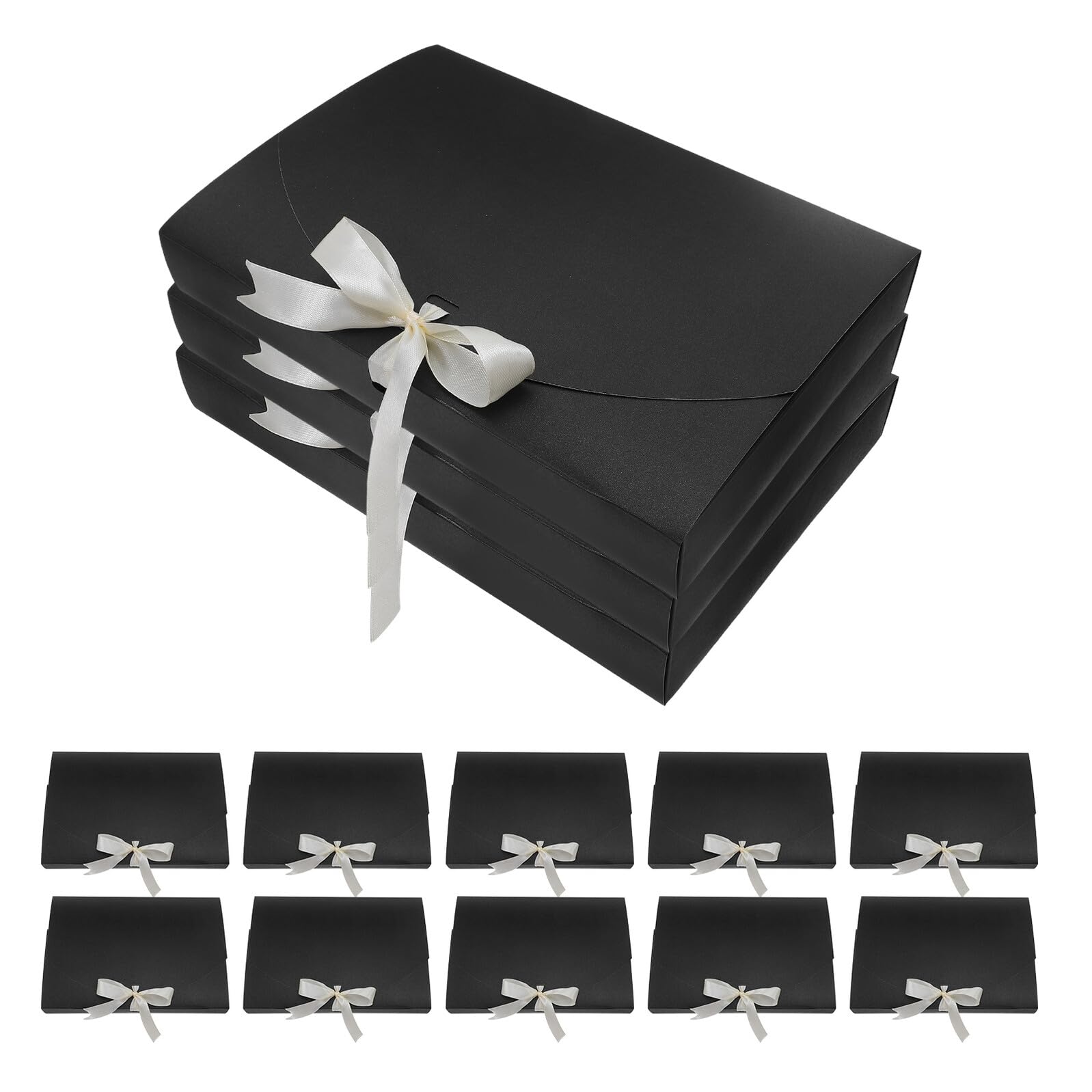 BESTYASH 20 Stück Teiliges Geschenkverpackungsset aus Schwarzem Perlmuttpapier mit Schleifenband Vielseitige Verpackungsbox für Schals Hemden Dessous und Pyjamas als Hochzeits- Geburtstags