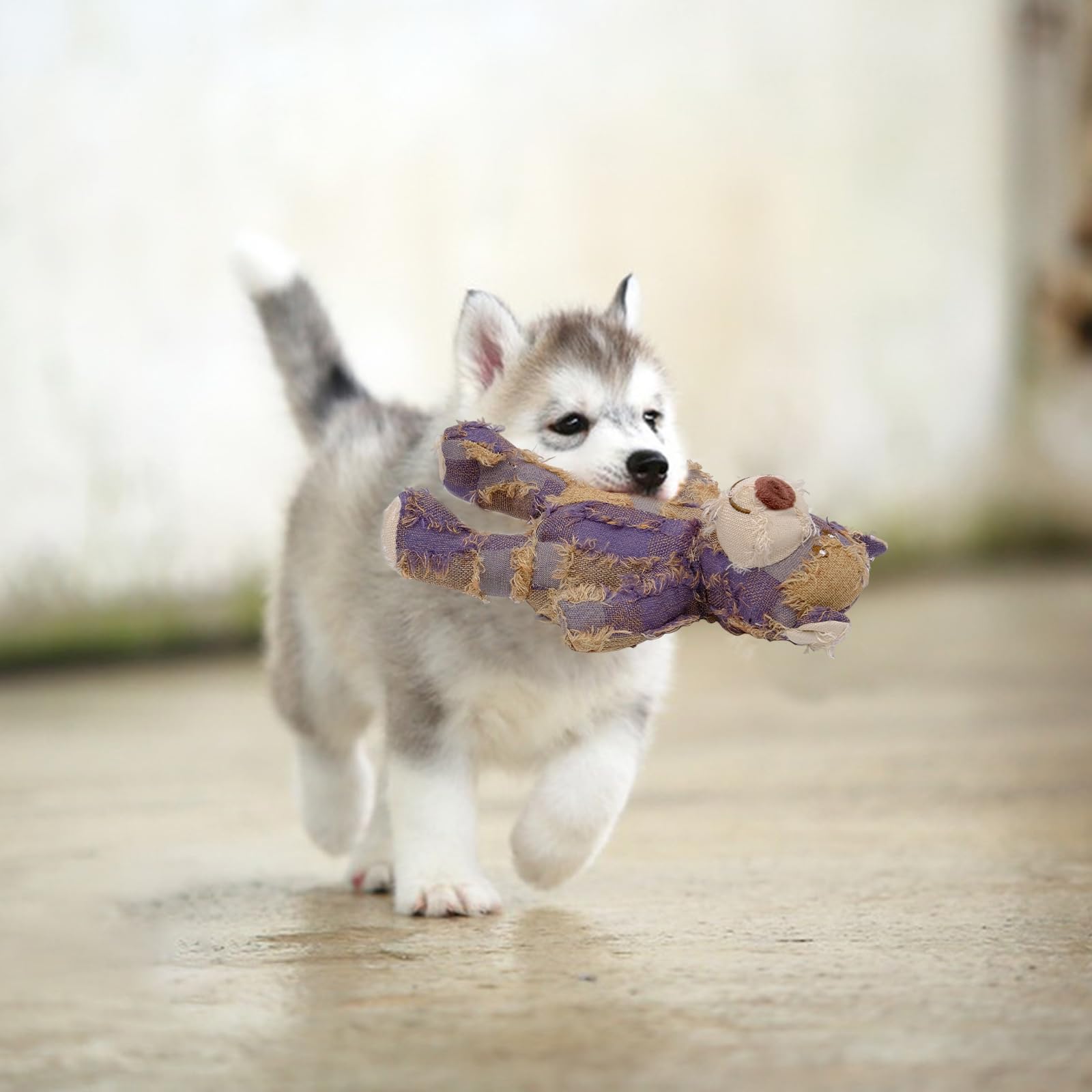 Mritrit Dog Toys Kong Teddy Bears for Dogs Stuffed Plush Teddy Toy for Pets Tough Chew Toy for Aggressive Chewers S M L (Purple Bear) - Image 3