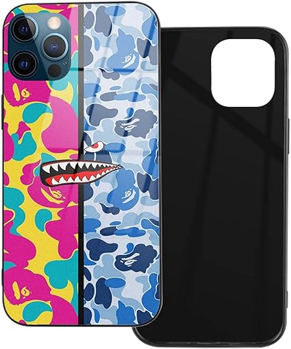 Amazon カラー サメの口 Iphone 12 12 Pro 対応 ケースストリートファッション アイフォン ケース 個性 かわいい 耐衝撃 カバー 衝撃吸収 背面強化ガラス Tpuバンパー 画面レンズ保護 四隅滑り止め全面保護ケース 黄変防止 すり傷防止 レンズ保護 落下防止