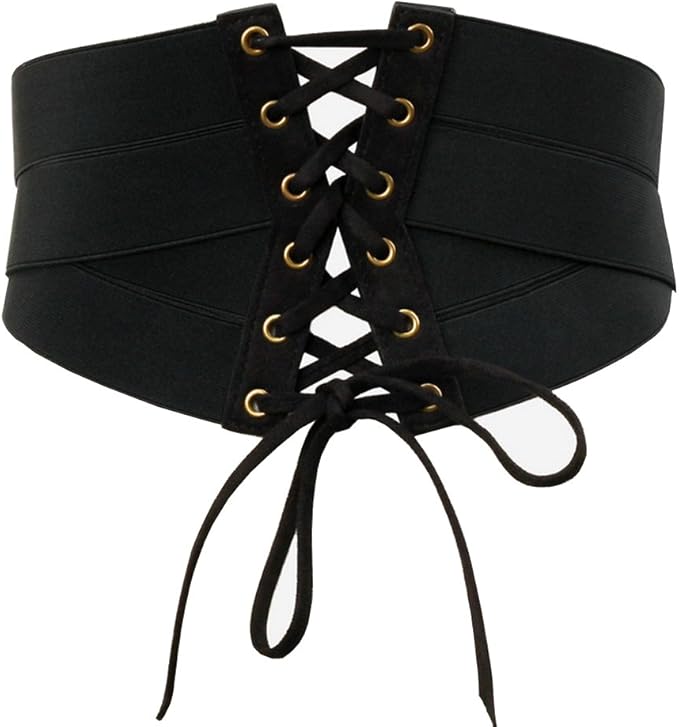 Damen Corset Gürtel Set - Stretch Taillengürtel Mit Halskette