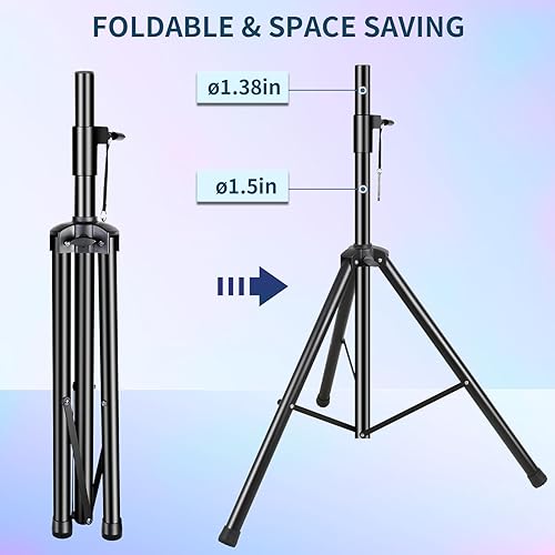 Miniatura 3 de Trípode universal para altavoces grandes, soportes de altavoces ajustables resistentes de 37 a 70 pulgadas, soporte de trípode para altavoz PA