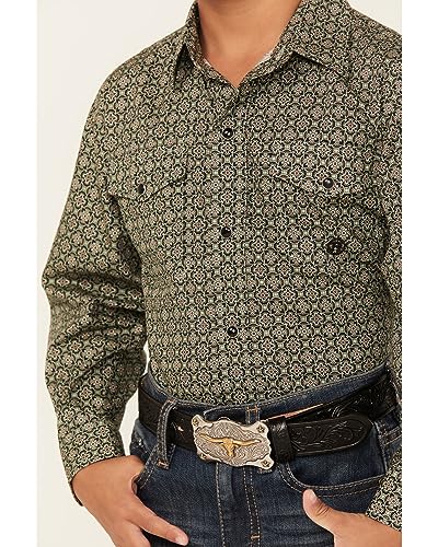 Roper Western Shirt Boys Long Sleeve Forest Green 03-030-0225-6000 GR3