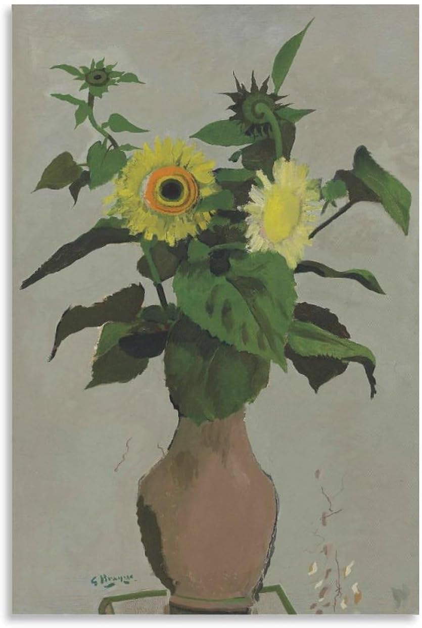 Orjdjz Wxkbl Sunflowers by Georges Braque Canvas Poster Abstract Wall Art Painting Georges Braque Prints for Office Home Picture Decor 40x65cmx1 Frameless