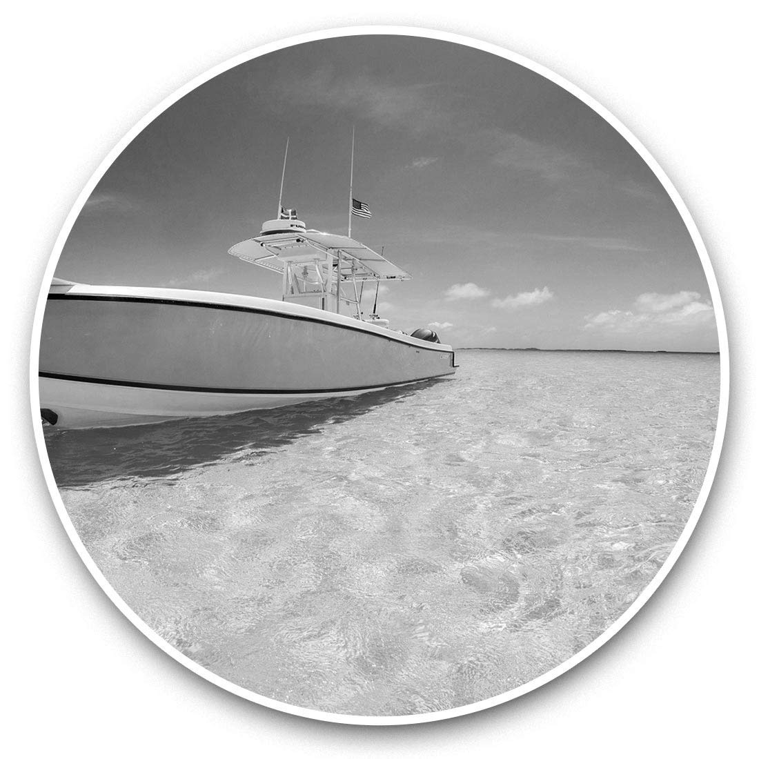 Destination Vinyl Ltd Bw Fishing Boat Bahamas Holiday Beach 40792 2 X 7.5Cm Vinyl Stickers - Fishing Boat Bahamas Holiday Beach Decals 40792