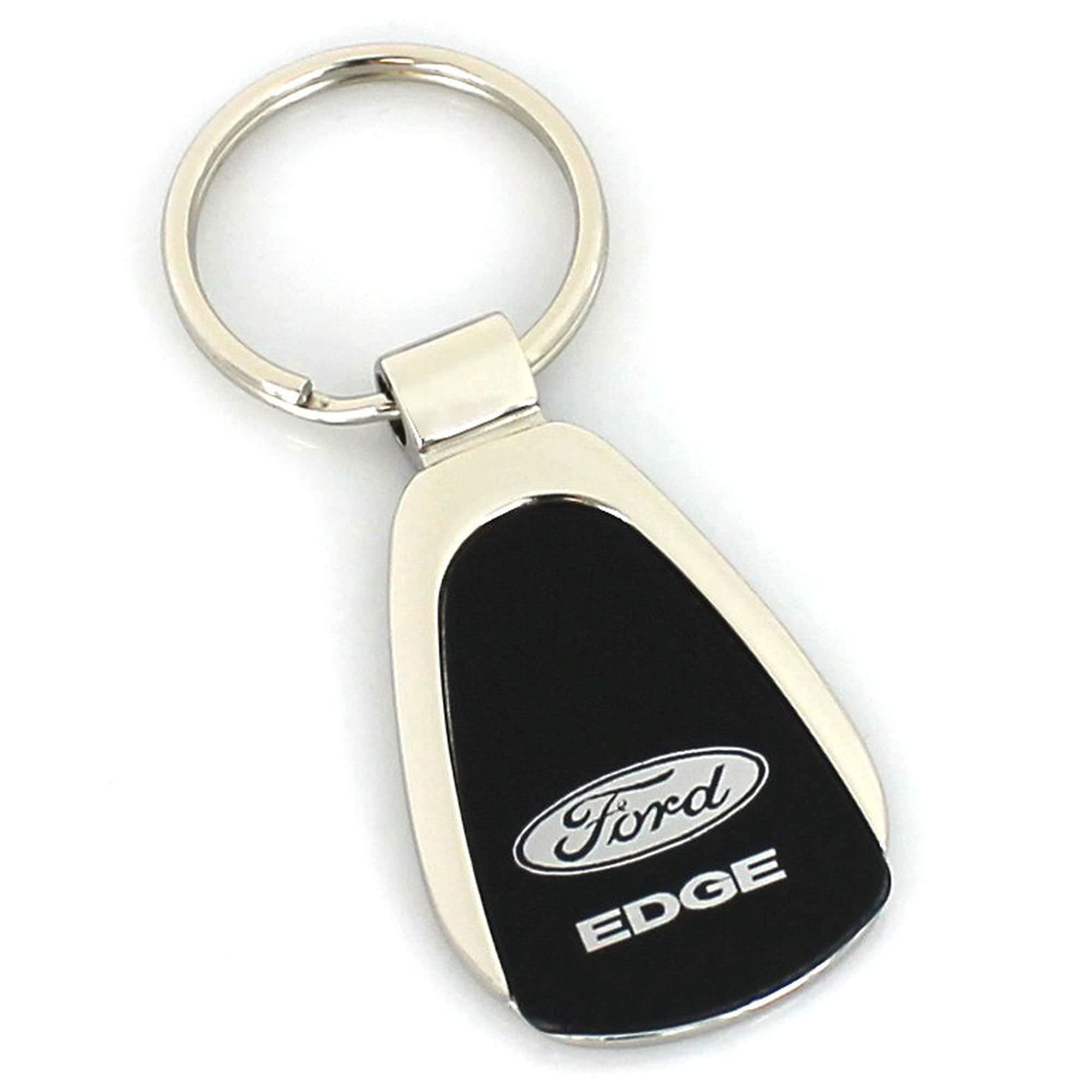 AU-TOMOTIVE GOLD Tear Drop Metal Key Ring for Ford Edge (Black)
