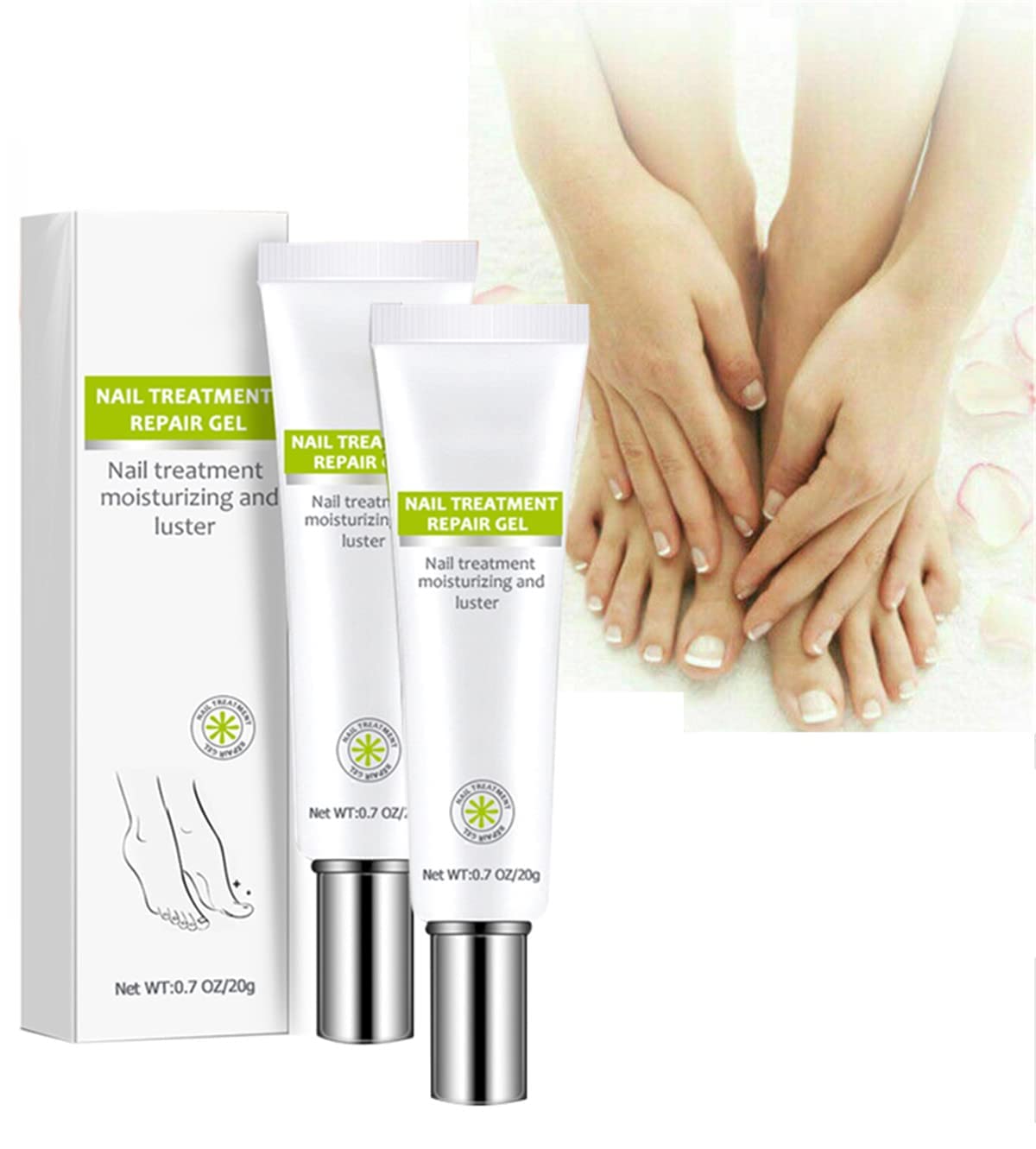 Hjkjamz Efero Nail Treatment Repair Gel, Nifacts to Be Healthy, Toe Be Health Instant Beauty Gel, Nail Repair Cream, Restores Appearance of Discolored or Damaged Nails (2pcs) (Color : 2pcs)