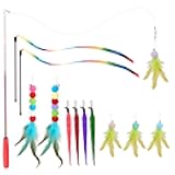 YULOYI Cat Toys for Indoor Cats, 13 Packs Interactive Cat Wand Toy Set with Feather Toys & Teasers, Fun Cat Toys for Exercise, Playtime and Boredom Relief