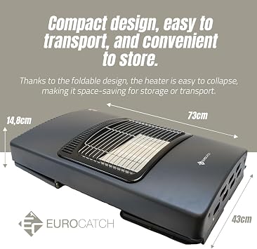 Gas heater - Mobile heater Incl. Hose and Pressure regulator - Black - 4200W [Energy Class A]