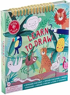 Floss & Rock Jungle Learn to Draw Sketchbook for 3 Ages and Up, 7.28-inch Length, Learning Materials