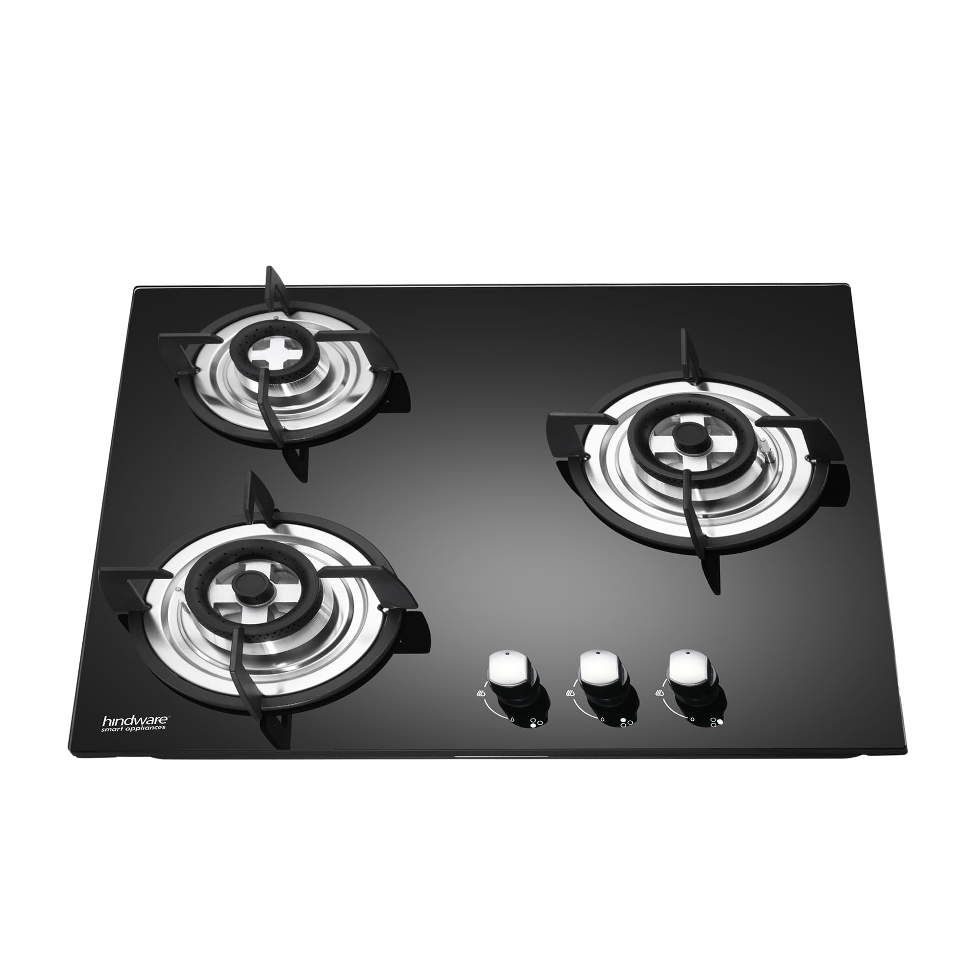 Hindware Smart Appliances | Ka Hob Nora Plus | Kitchen Hob | Designer Brass Burners | Auto Ignition | Ss Drip Tray | Cast Iron Pan Support | (3 Burner 60Cm) - Black-image-33
