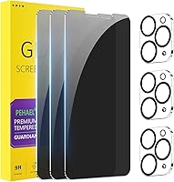 Vista 20 de PEHAEL 2+2Pack para iPhone 15 Pro protector de pantalla de privacidad con protector de lente de cámara, cobertura completa, película de vidrio