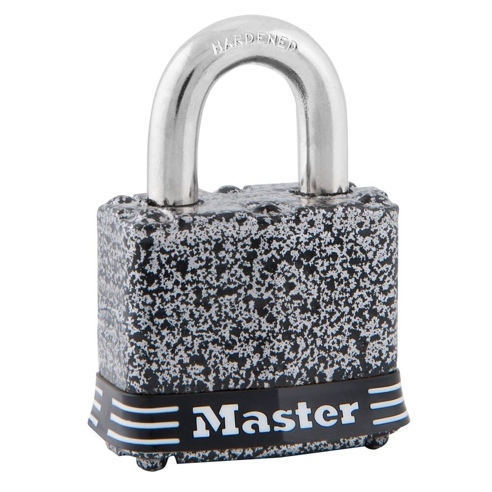 Laminated Keyed Padlock, 4-Pin Cylinder, Steel + Rust-oleum Finish, 1-1/2 In. - 380D
