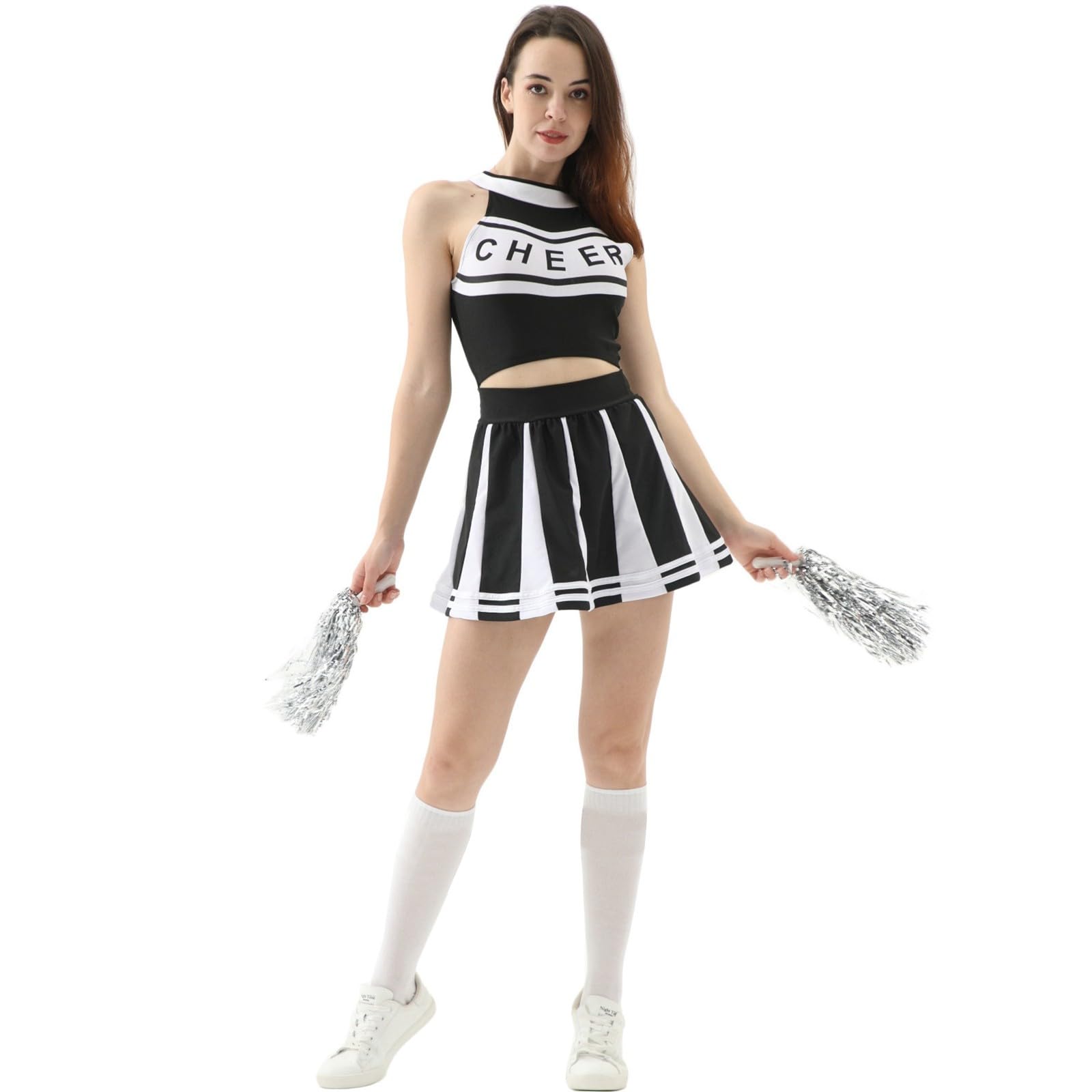 Generisch Kleider Damen Damen Show Cheerleading Outfit Mädchen Bühnenshow Fußball Tanzkleid Sport Performance Set