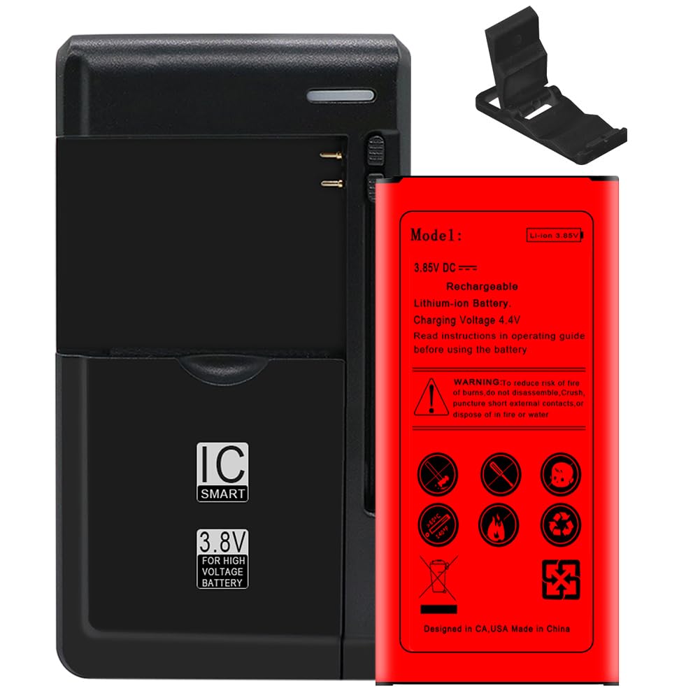 Large Capacity Upgraded 4300mAh Battery Universal Desktop Wall USB/AC Charger Folding Bracket Compatible with Samsung Galaxy J7 V SM-J727V Verizon Smartphone