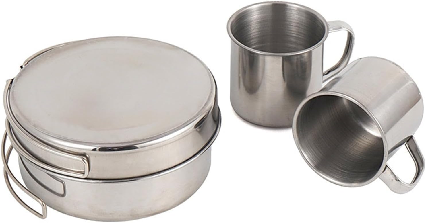 8 Pieces Camping Cookware Mess Kit for Outdoor Sports
