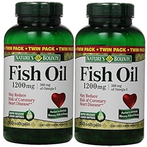 Fish-Oil-by-Natures-Bounty-Dietary-Supplement-Omega-3-Supports-Heart-Health-1200-mg-Twin-Packs-360-Rapid-Release-Liquid-Softgels Nature's Bounty Fish Oil 1200 mg, Twin Pack, Supports Heart Health With Omega 3 EPA & DHA, 360 Rapid Release Softgels