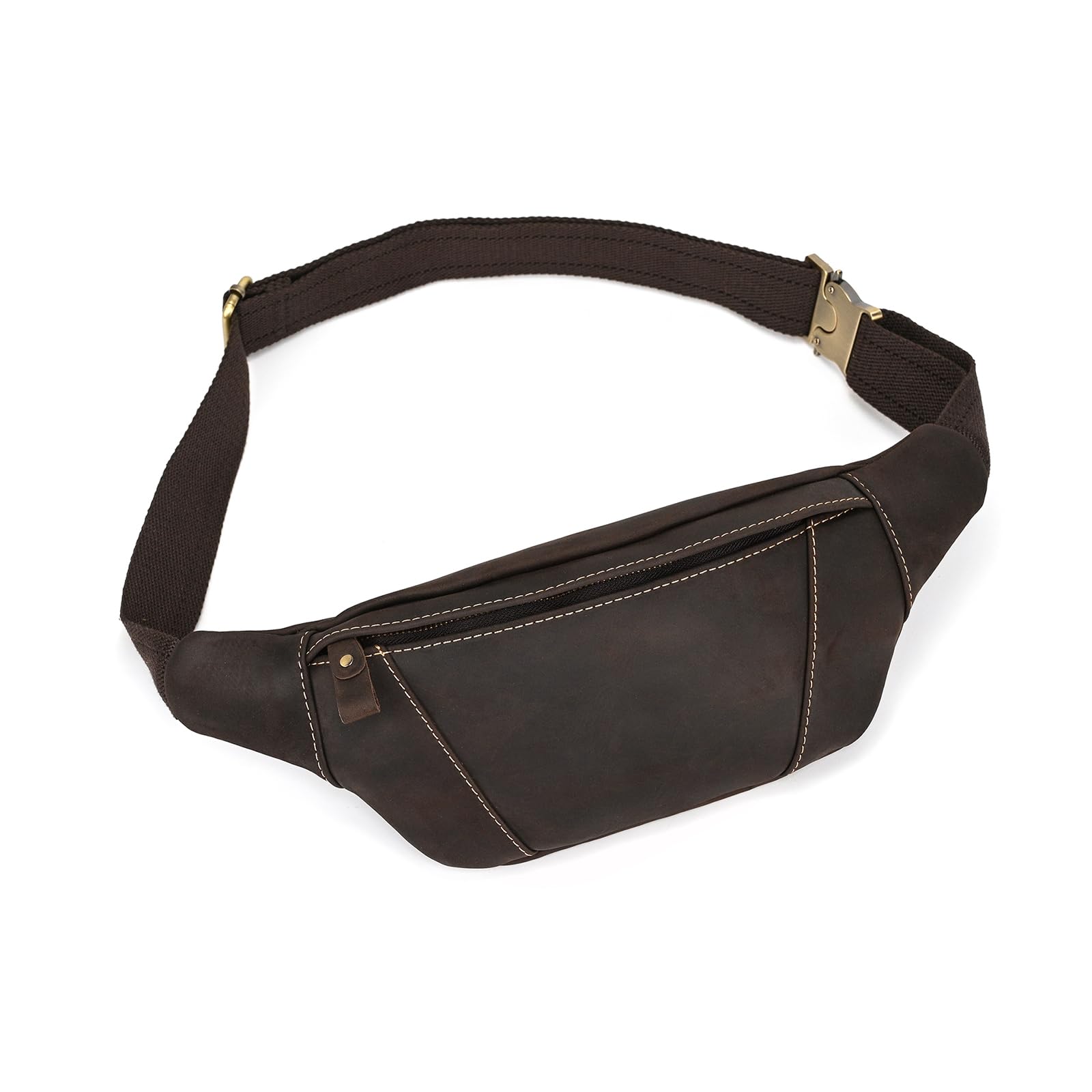 LUUFAN Marsupio da uomo in pelle Fanny, da corsa, per attività all'aperto, shopping e viaggi (marrone scuro), marrone scuro., taglia unica, Fashion