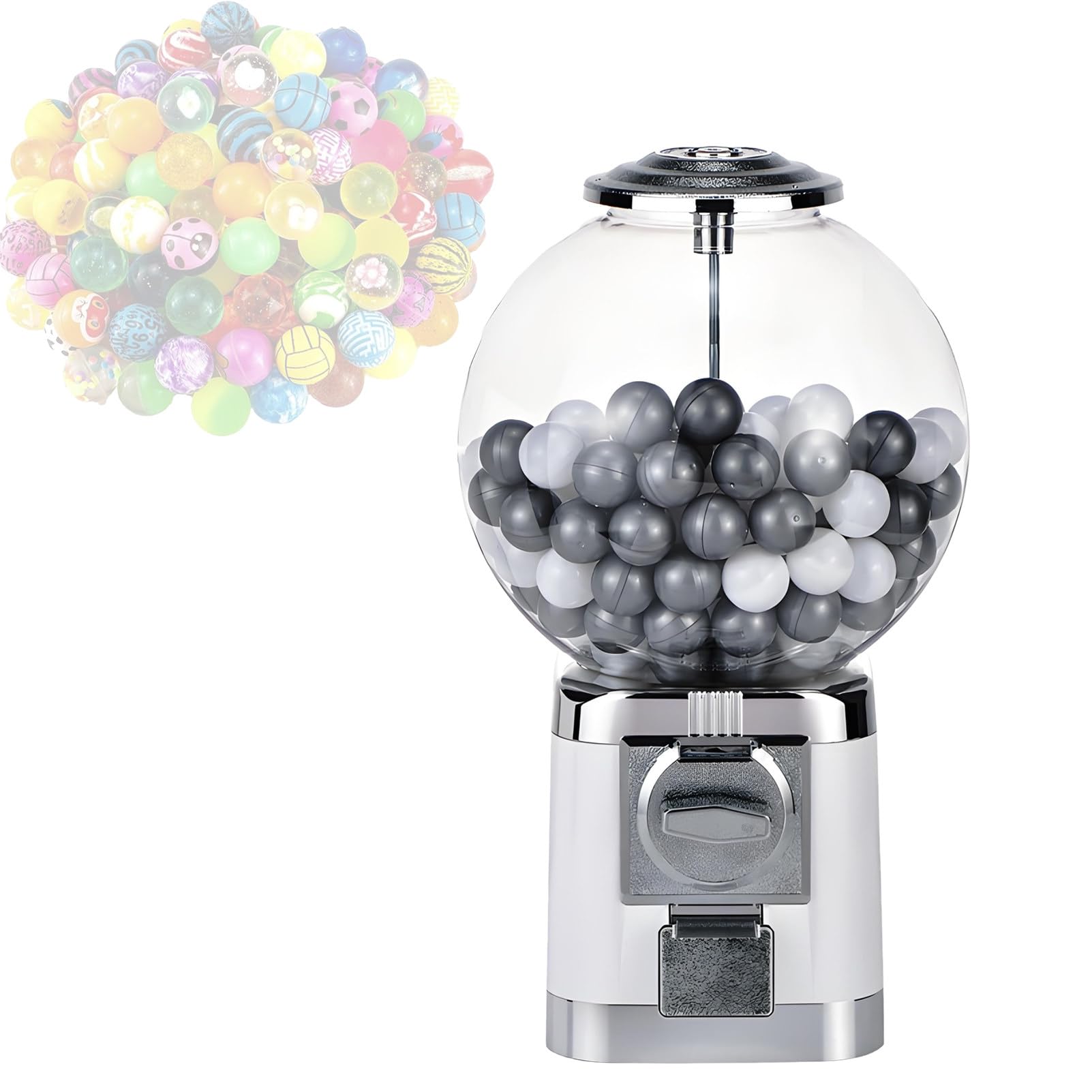 Distributeur automatique de capsules à monnaie avec clé, pour capsules de bonbons, noir