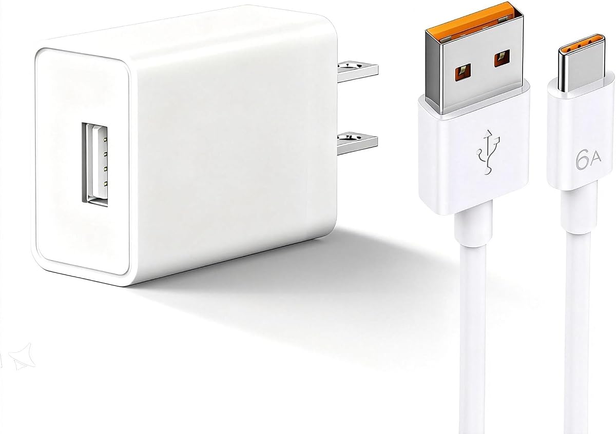 USB-C Wall Charger & Cable for Google Nest, Botslab, Blink,Tapo, AOSU | Oura Ring 4/Gen 3 & Eufy Doorbell Camera | Fast Charging 4.9ft Replacement Cord