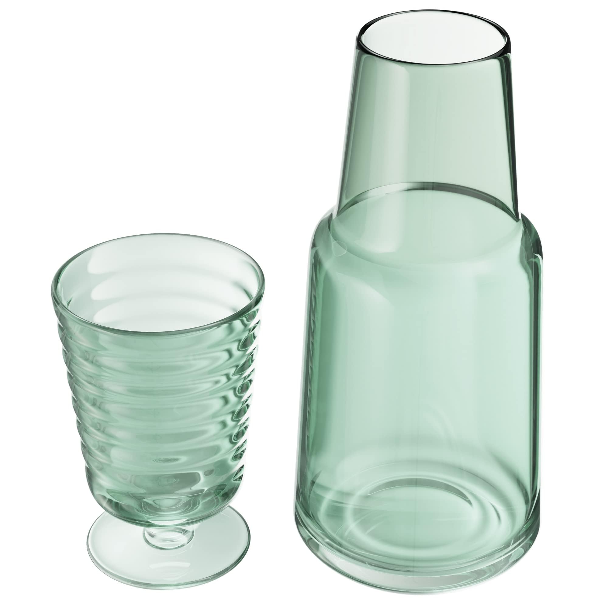 Bedside Night Water Carafe Set With Glass Cup,Mouthwash Bottle Clear Glass Pitcher For Bedroom Nightstand Bathroom Kitchen - 15 - View #9