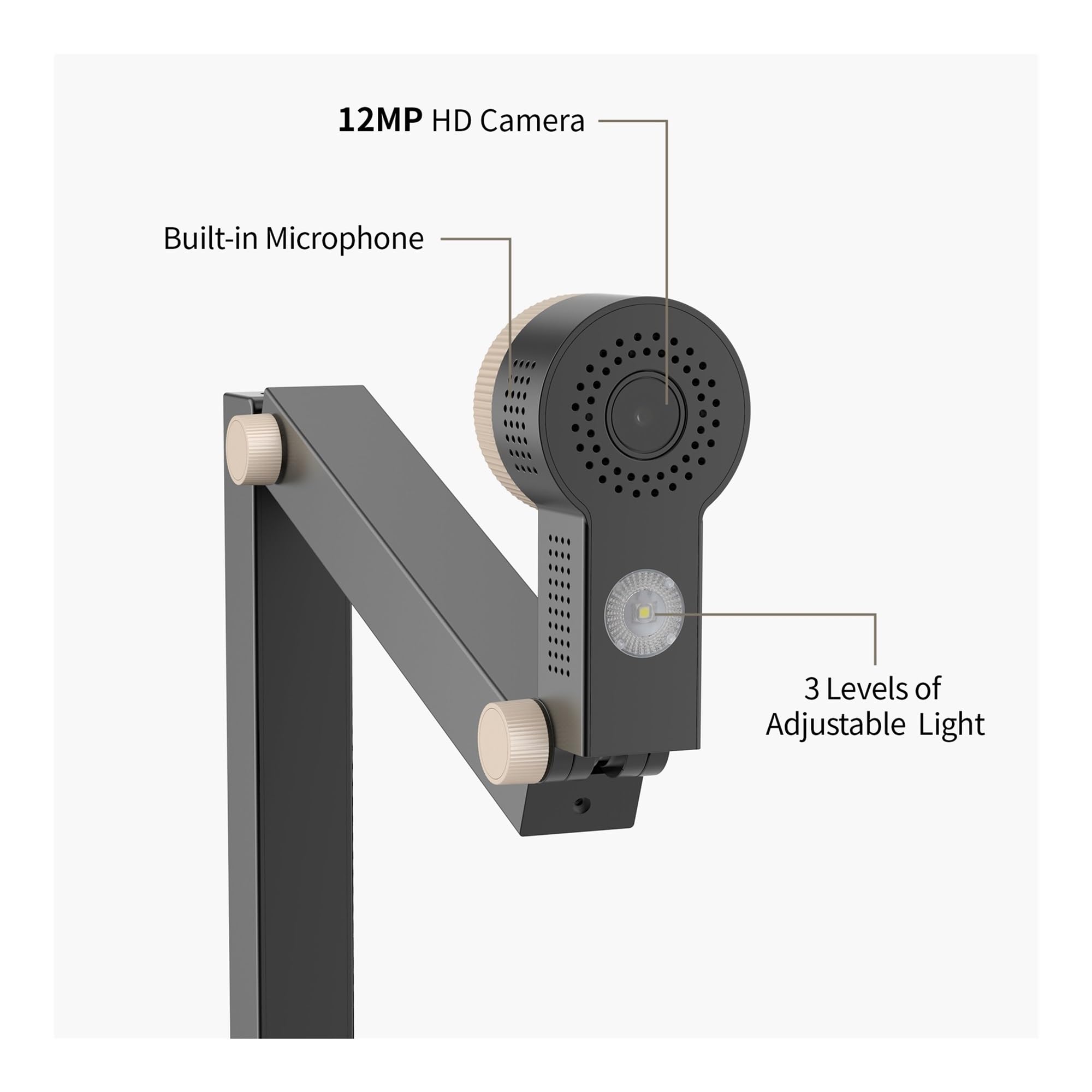 Szybka kamera dokumentowa, Kamera dokumentacyjna USB 4K i kamera internetowa 12 MP ze światłem LED i mikrofonem, do 60 kl./s, automatyczna, do zdalnego nauczania, na żywo