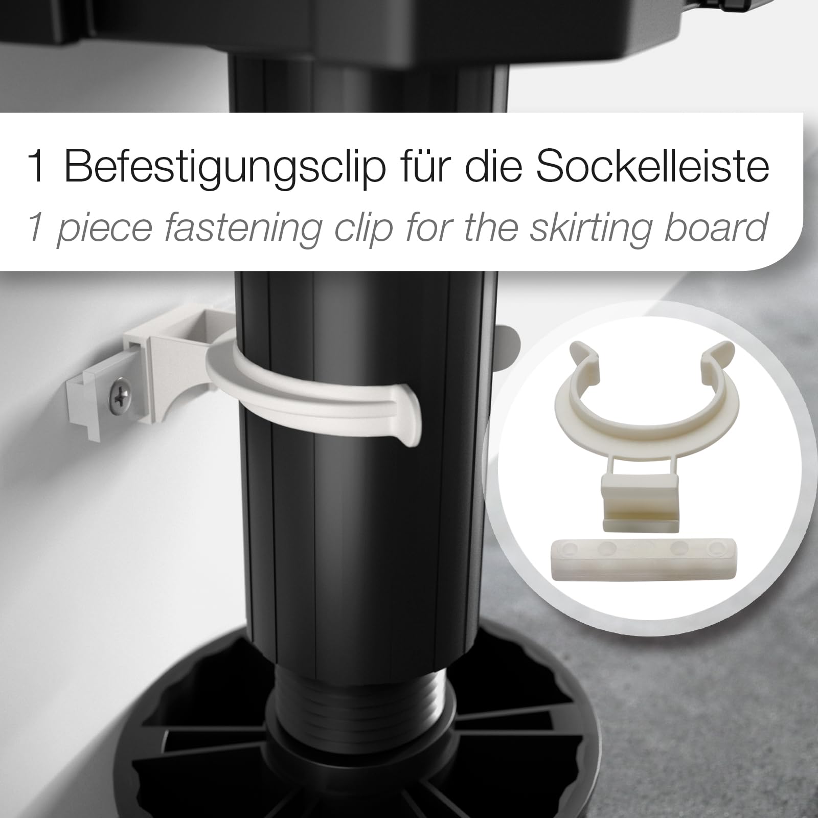 SOTECH Set di 4 Gambe Per Mobili Gambe Per Zoccolo Gambe Regolabili 55mm | Altezza regolabile nera | Supporta fino a 500 kg | Set completo