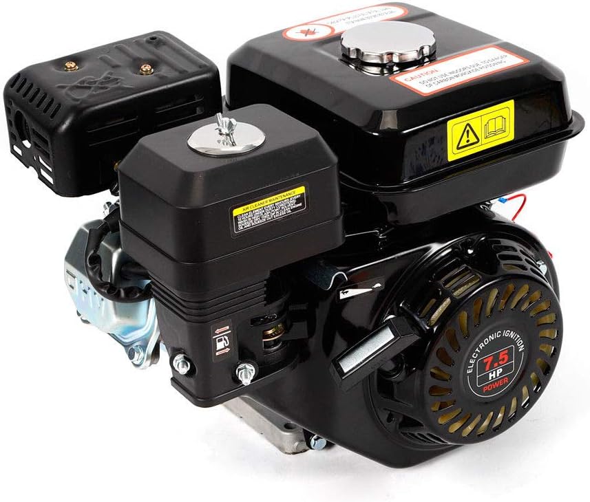 7.5 hp / 4-stroke petrol engine, stand-alone, kart engine, air-cooled gravity supply industrial engine 5.1kW, for pumps and boats (black)