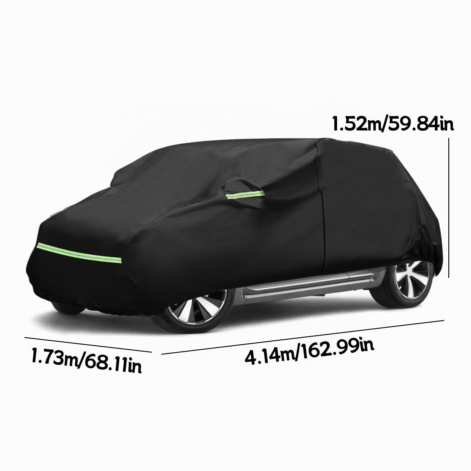Autoabdeckung für VW Käfer 1998-2023, 210D wasserdichte Vollgarage für VW Beetle Allwetter-Autoabdeckung mit Reißverschlusstür und winddichtem Gurt