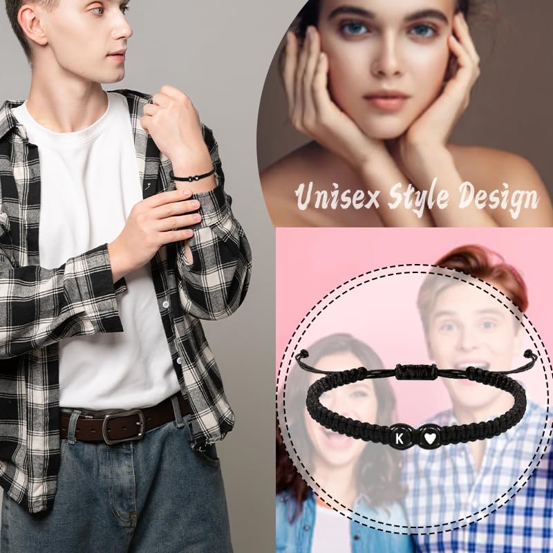 Initial Letter Bracelets for men women Handmade Adjustable Rope Bracelets for Graduation Gifts Personalized Birthday Gifts or boyfriend3