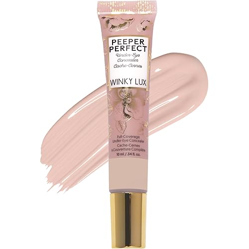 Winky Lux Peeper Perfect Under Eye Concealer, Makeup & Eye Brightener, Full Coverage Concealer for Dark Circles, Color Corrector & Eye Primer, With Collagen, Hyaluronic Acid & Vitamin E (Light)