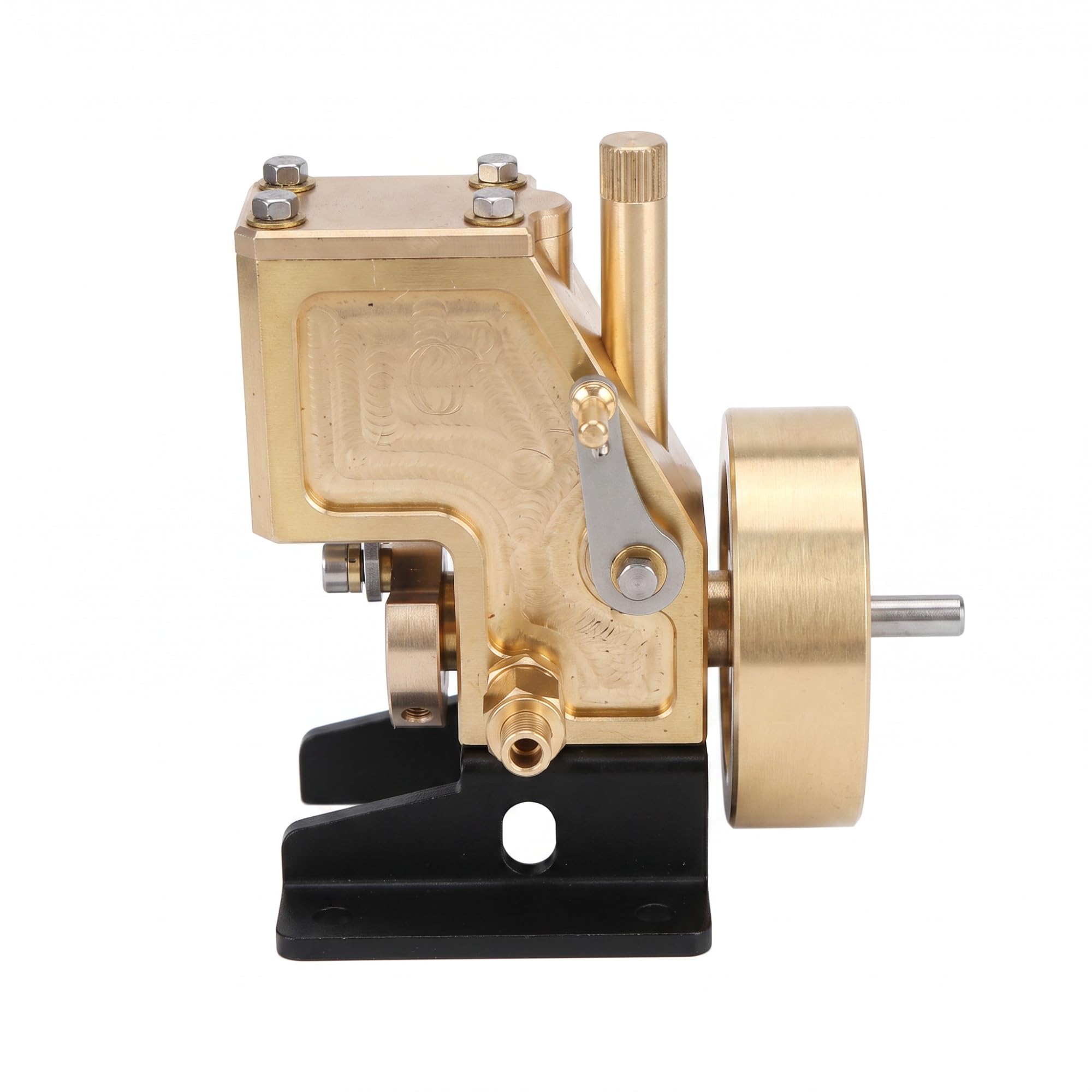 Modelo Motor Vapor Monocilindro, Válvula Manual De Vapor | Mini Motor Vapor De Latón, Estructura Mecanizada Con Precisión, Ensamblaje De Latón, Para Exhibición Y Demostración