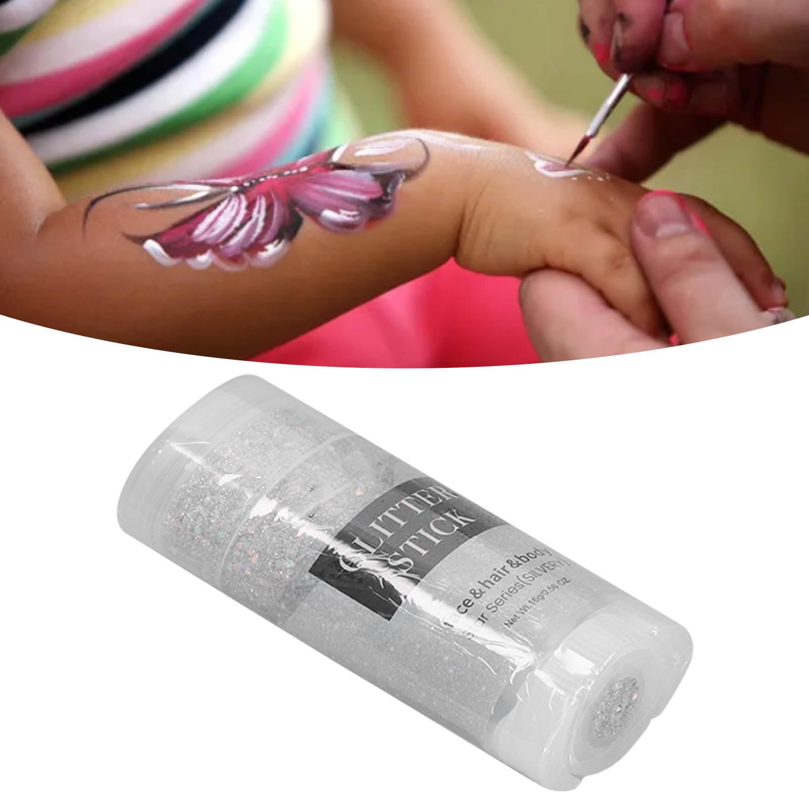 Body Glitter Gel Stick, Shiny Body Glitter Stick, No Fading Soft Silver for Nails for Party