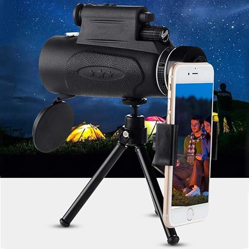 JYCTD Telescopio para teléfono inteligente, 100 x 90 pulgadas, monocular para exteriores, visión nocturna con poca luz, impermeable, brújula
