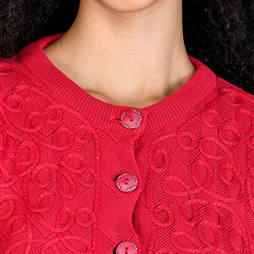Image of LADYWILLINGTON Women Woollen Round Neck Sweater Heavy Front Long Kadai Cardigan Winter Wear Pure Wool Cardigan for Women Free Size Cotty Warm Cardigans with Side Pockets