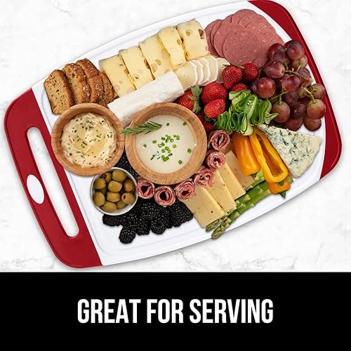 Miniatura 9 de La tabla para cortar original GORILLA GRIP TM antiderrapante reversible para cortar y servir queso Potente tecnología de agarre sin BPA aprobado por