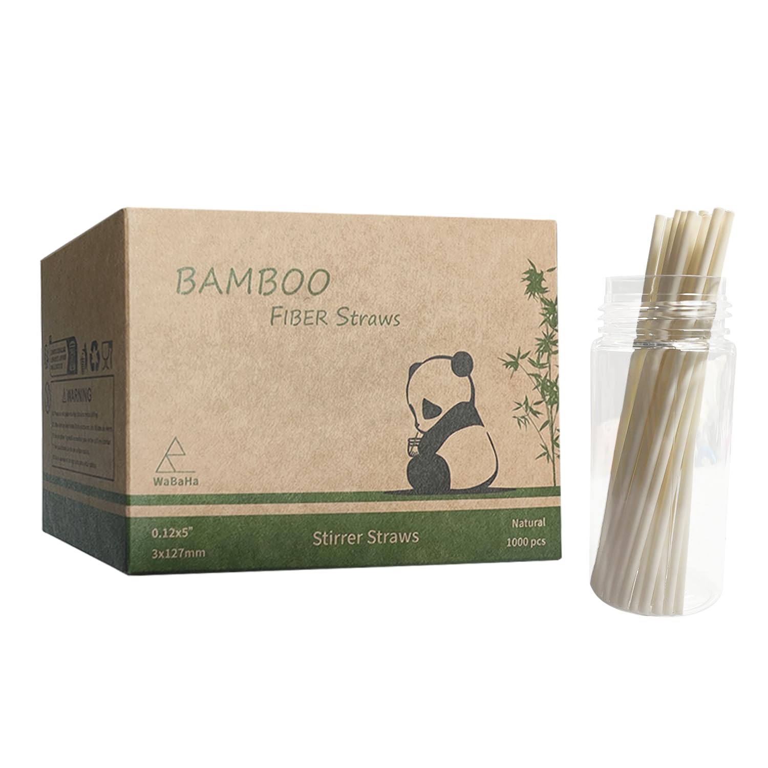 1000Pcs Biodegradable Coffee Straws 5" Bamboo Sip Stirrer Straws Compostable Cocktail Stirrers for Party Bar Restaurant
