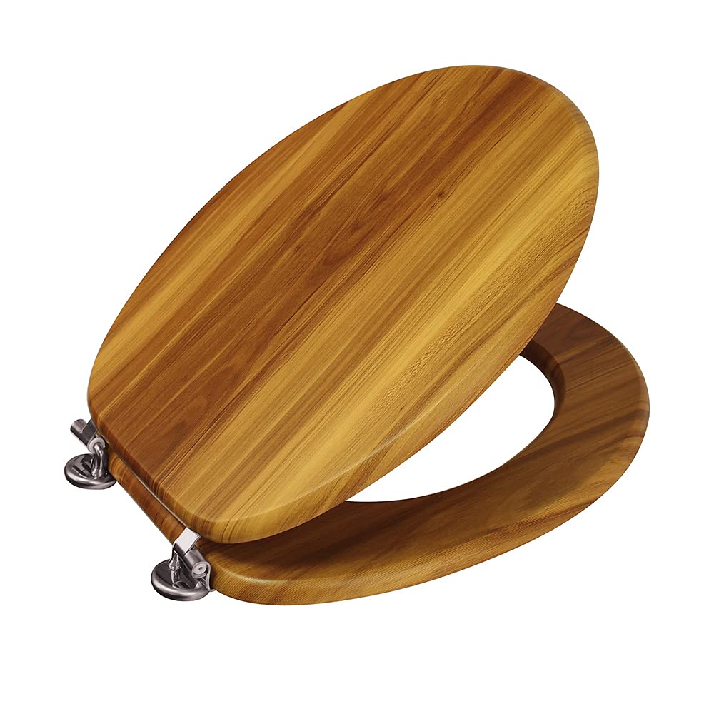 Showerdrape Oxford Mahogany Toilet Seat - Light Brown