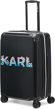 KARL LAGERFELD Paris Flowers 25" Upright Luggage, Black