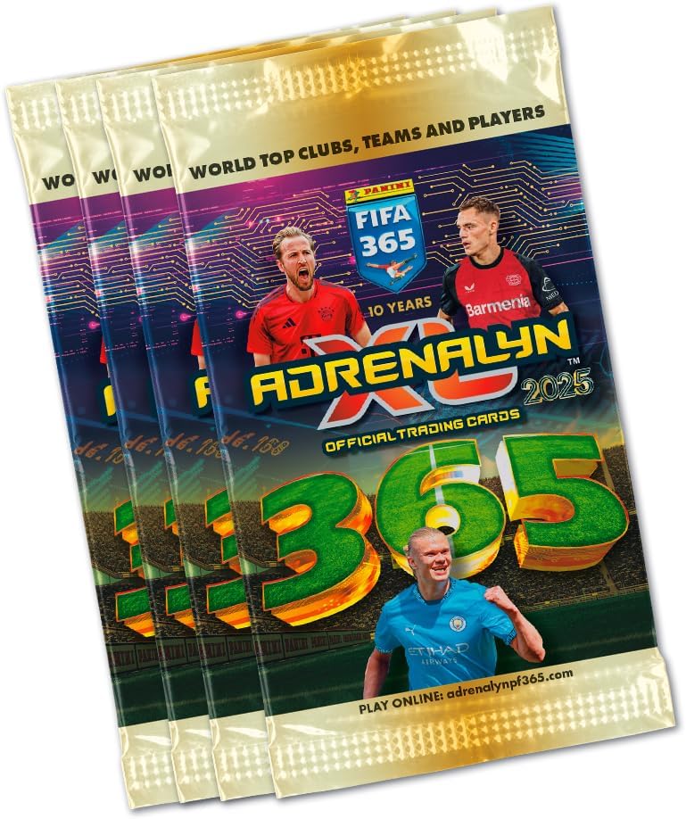 Adrenalyn FIFA 365 2024-2025 -Box of 50 TC Adrenalyn FIFA 365 Envelopes 2024-2025, Gold, Various (Panini 004911box50e)