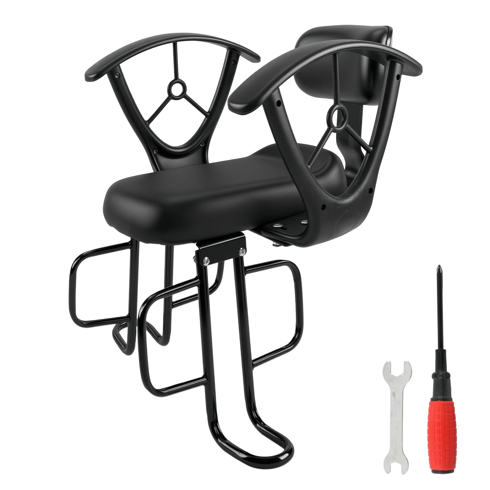 Siège enfant de vélo, siège arrière réglable, avec accoudoirs de sécurité et repose-pieds - Siège de sécurité de vélo pour enfants de 2 à 6 ans - Convient pour les vélos avec porte-bagages