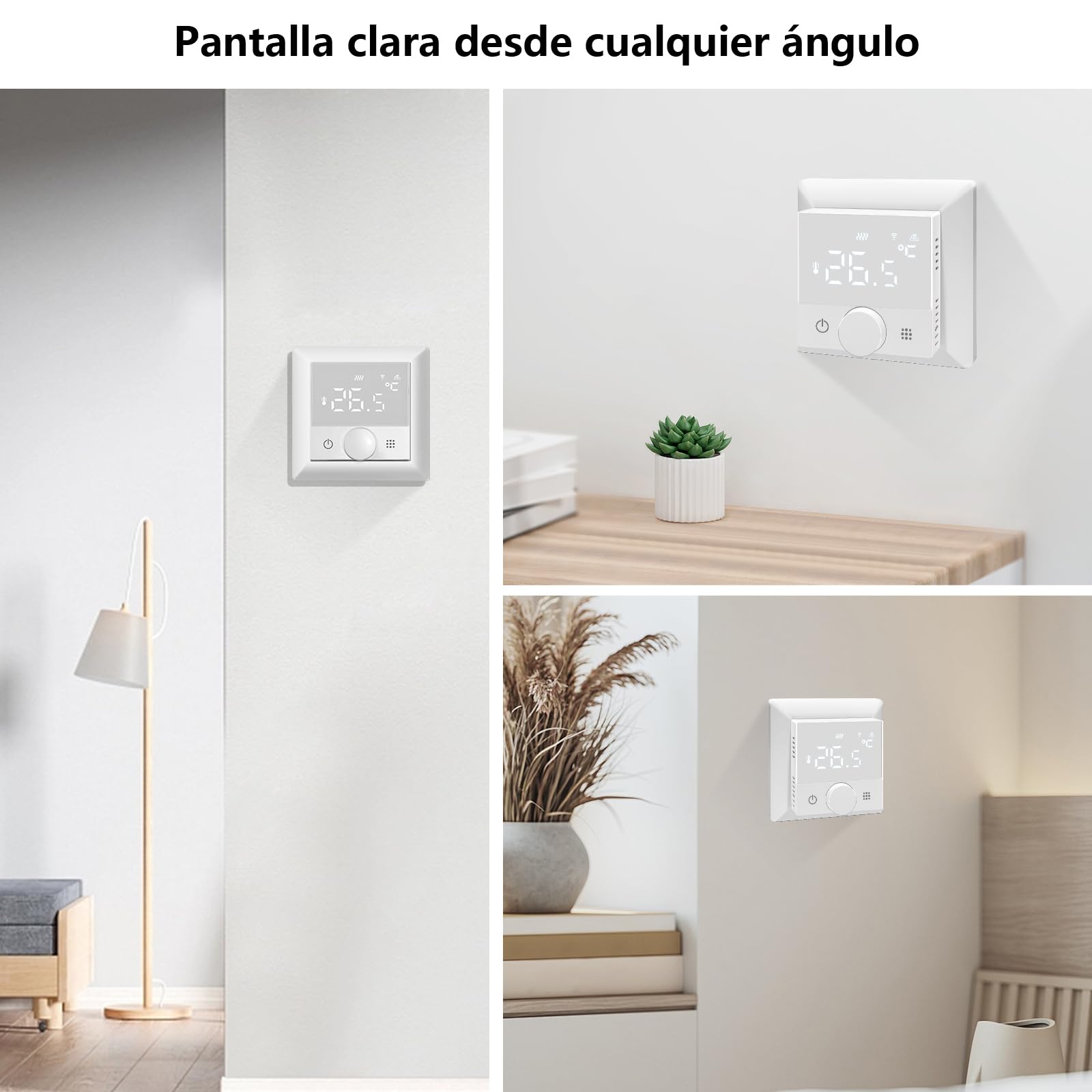 KETOTEK Termostato Calefacción Inteligente para Caldera de Agua y Gas, Termostato Programmabile 3A Compatible con Alexa Control de Voz, Smart Life/Tuya Control Remoto