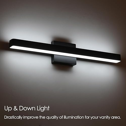 Miniatura 2 de Lámpara LED moderna para tocador de baño (24 pulgadas, blanco frío 6000 K), protección ocular, accesorios modernos de iluminación de pared de baño