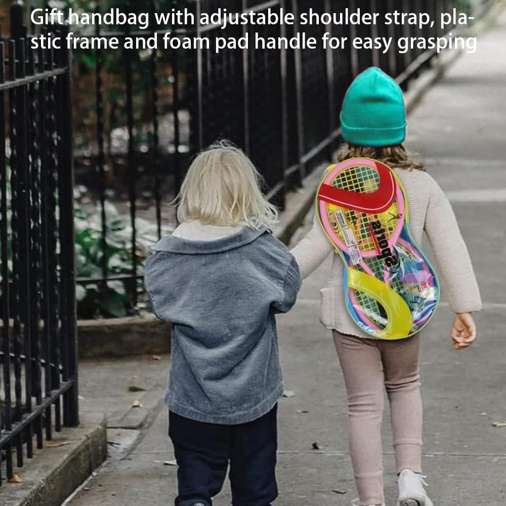 Set di racchette da tennis per bambini, racchetta da tennis per bambini con 2 palline da allenamento, giocattolo da racchetta, ideale per bambini per sport all'aperto e al chiuso